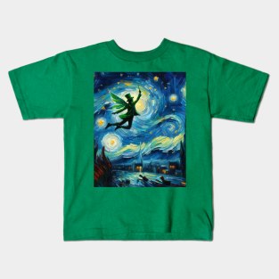 Fly Fairy at Starry Night Kids T-Shirt